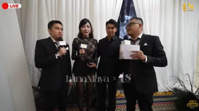 Lucinta Luna dan Kenji Hans di resepsi pernikahan Luna Maya dan Maxime Bouttier. (YouTube)